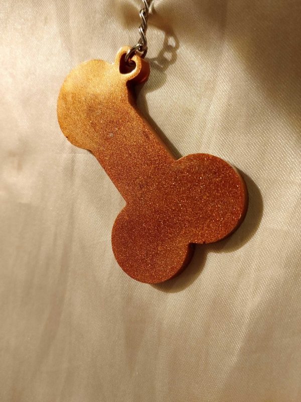 Iridescent Brown Pretty Penis Keychain Style 2