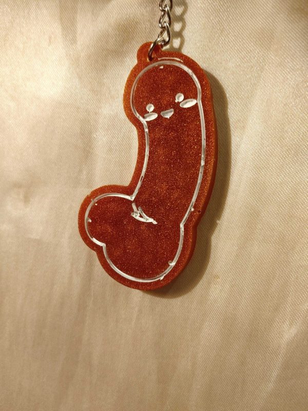 Iridescent Brown Pretty Penis Keychain Style 3