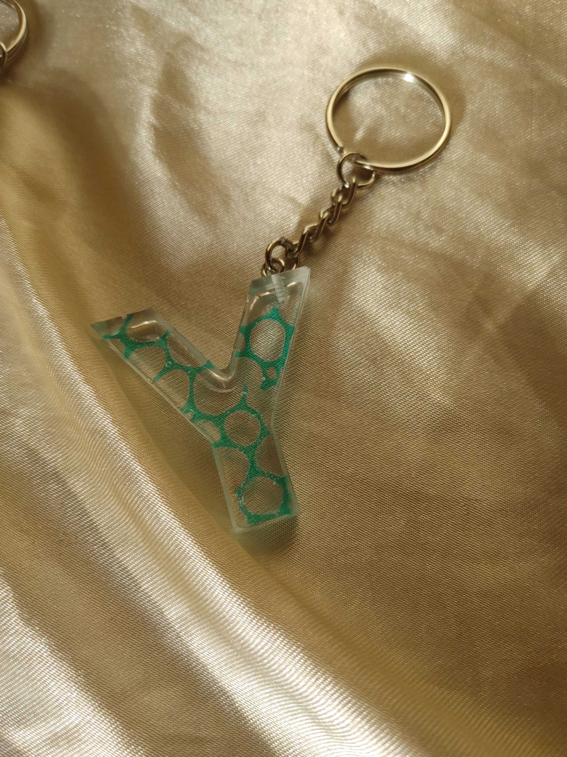 Letter Y Blue 'Water Reflection' Keychain