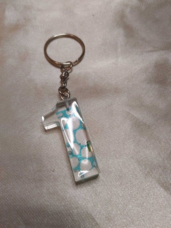 Number 1 Blue 'Water Reflection' Keychain