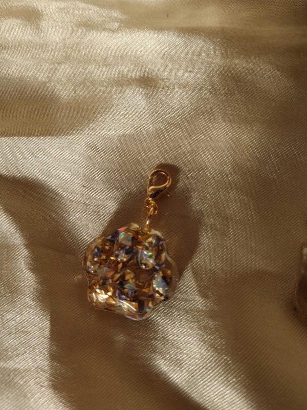Paw 3D Triangles Glitter Charm/Pendant/Keychain Fob/Zipper Pull