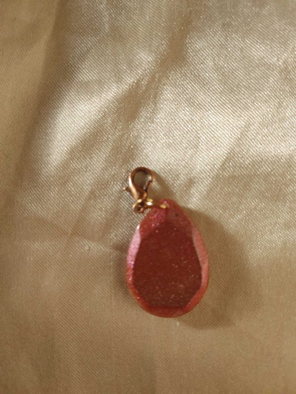 Teardrop Jewel Red Colour Shift Charm/Pendant/Keychain Fob/Zipper Pull
