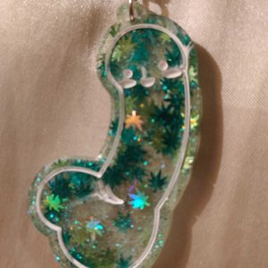Dopey Dick Green Marijuana Leaf Pretty Penis Keychain Style 3