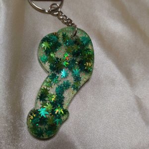 Dopey Dick Green Marijuana Leaf Pretty Penis Keychain Style 1
