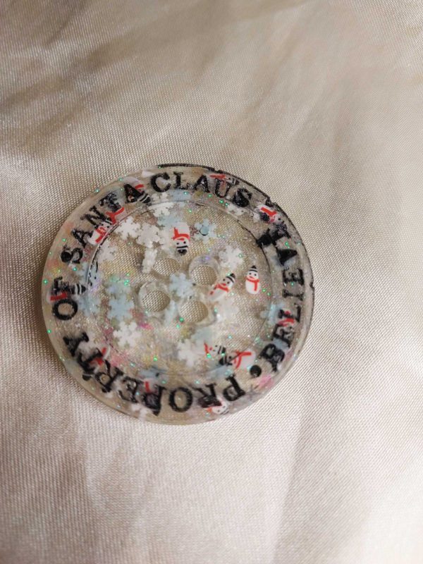 Santa's Button - Snowman & Snowflakes Glitters