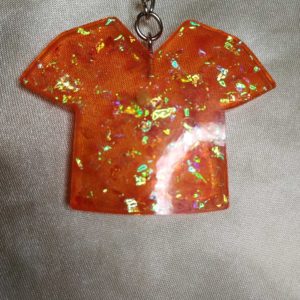 T-Shirt Orange/Orange Holographic Flakes Keychain