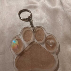 Dog Paw Bronze Holographic Keychain