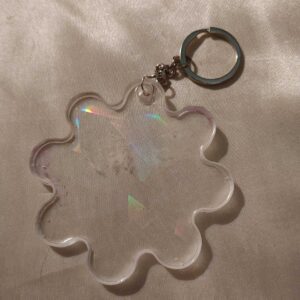 Flower Power Clear Holographic Keychain