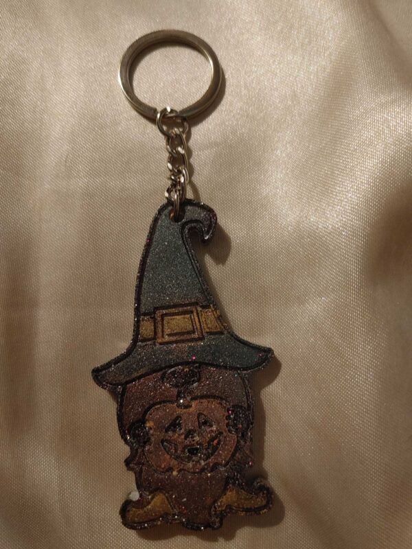Halloween Blue/Gold/Green/Orange Gnome Jack-o-Lantern Keychain