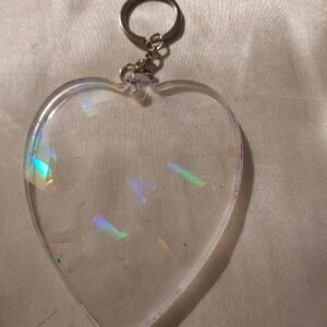 Heart Clear Holographic Keychain