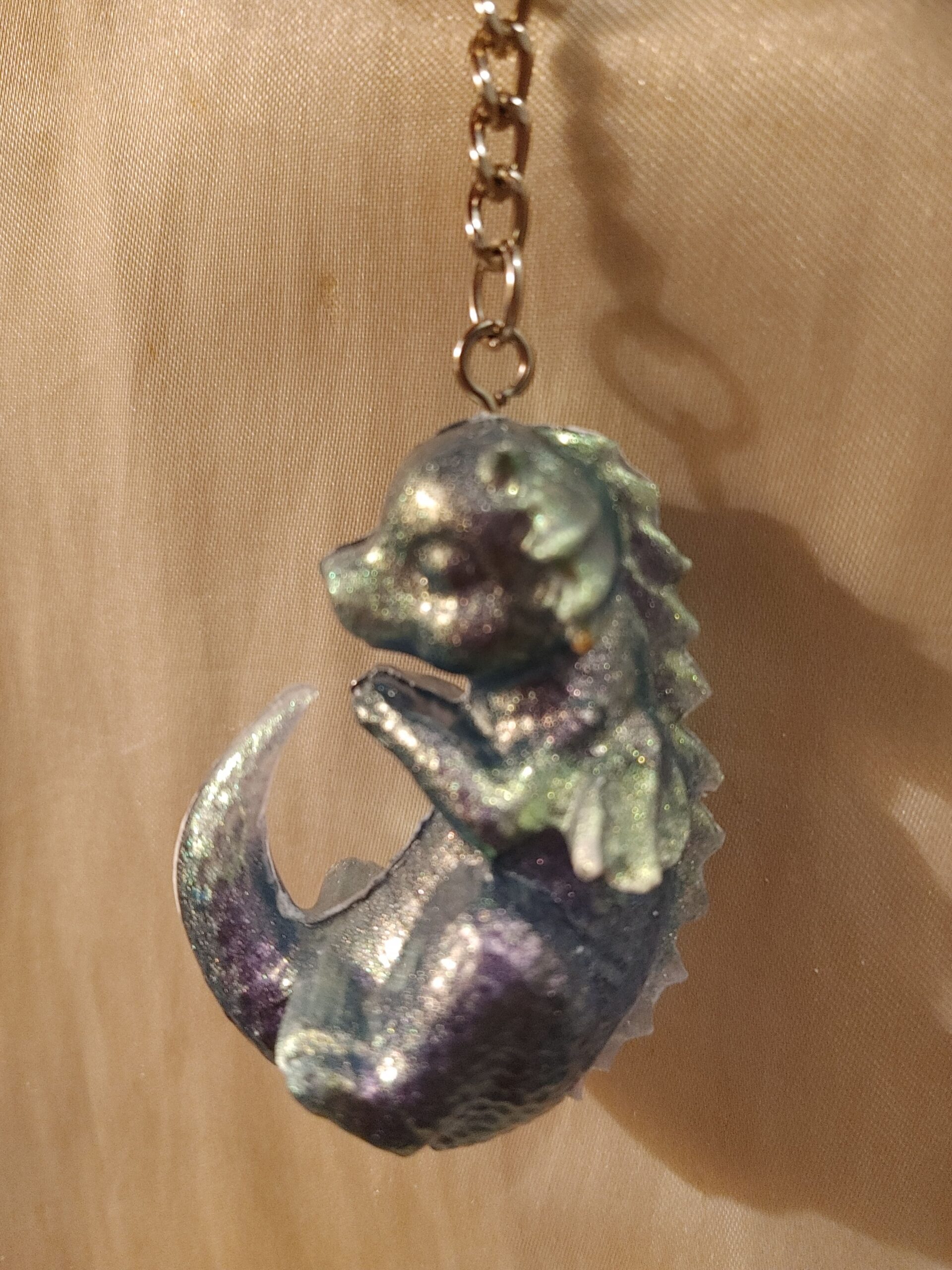 Baby Dragon Olive/Grape Keychain