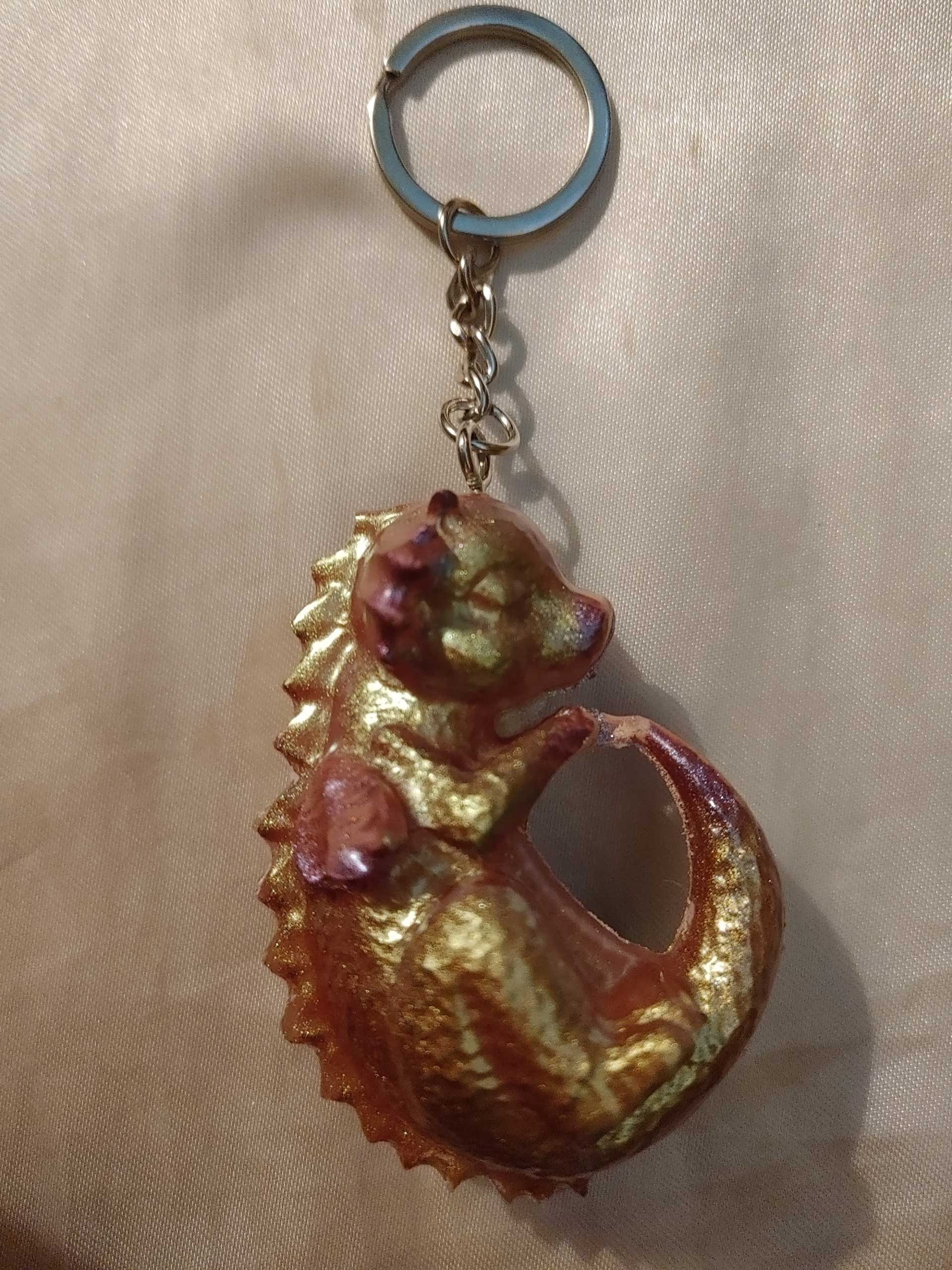 Baby Dragon Plum/Gold Keychain