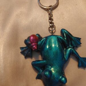 Frog & Bug Blue/Magenta Keychain