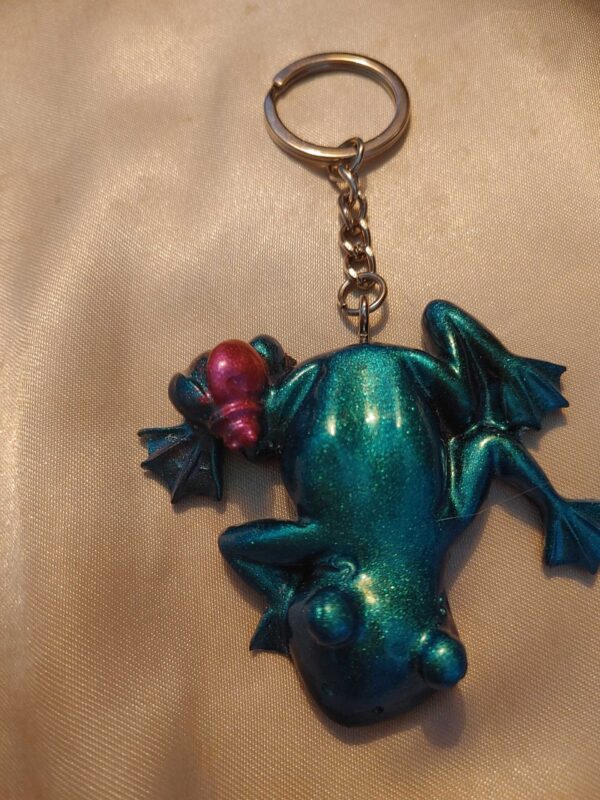 Frog & Bug Blue/Magenta Keychain