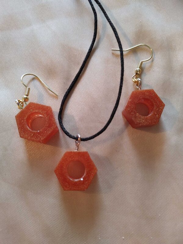 Bolt Bronze Necklace/Earrings Set
