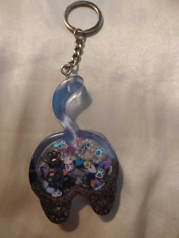 Cat Butt Ocean Theme Shaker Keychain