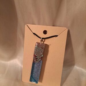 Rectangular Drop Layered Grape/Galaxy Black Adjustable Cord Necklace