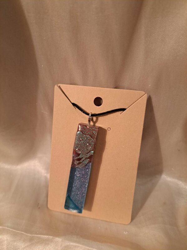 Rectangular Drop Layered Grape/Galaxy Black Adjustable Cord Necklace