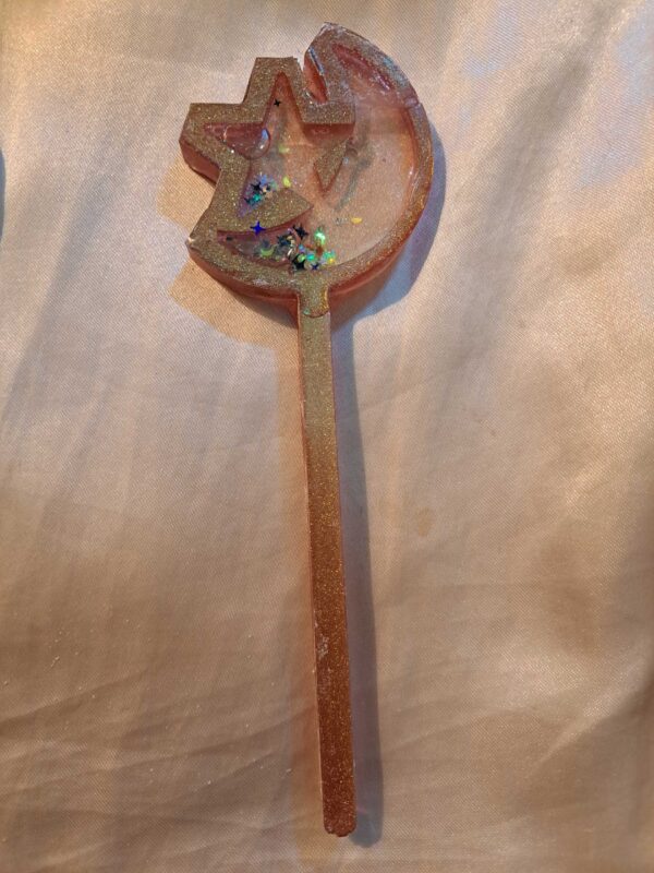 Moon/Star Galaxy Yellow Moon Silver/Blue Star Glitter Shaker Wand