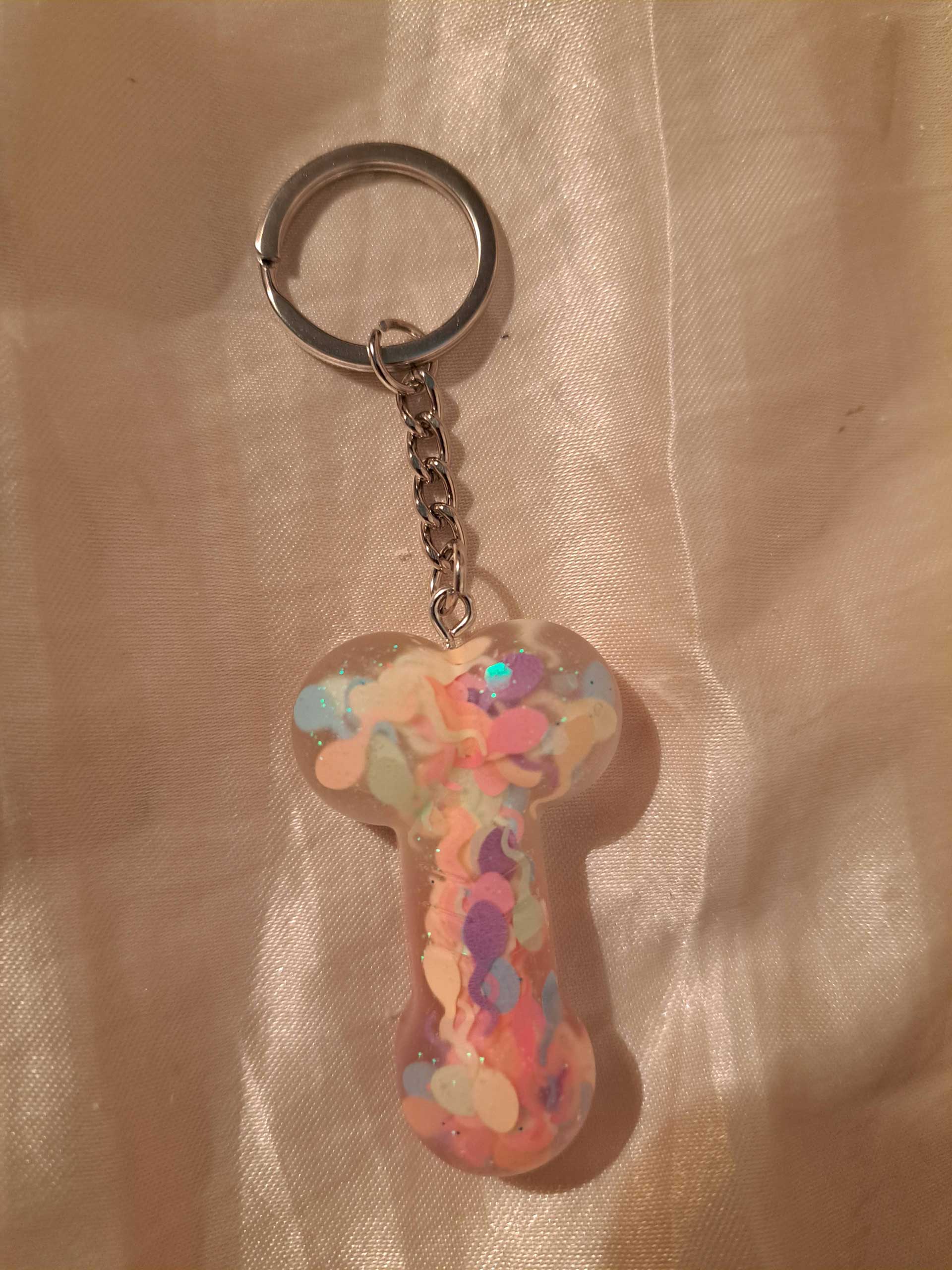 Multi Swimmers Glitter Delightful Dick Keychain Style 2