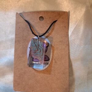 Rectangular Clear Galaxy Layered Black Adjustable Cord Necklace