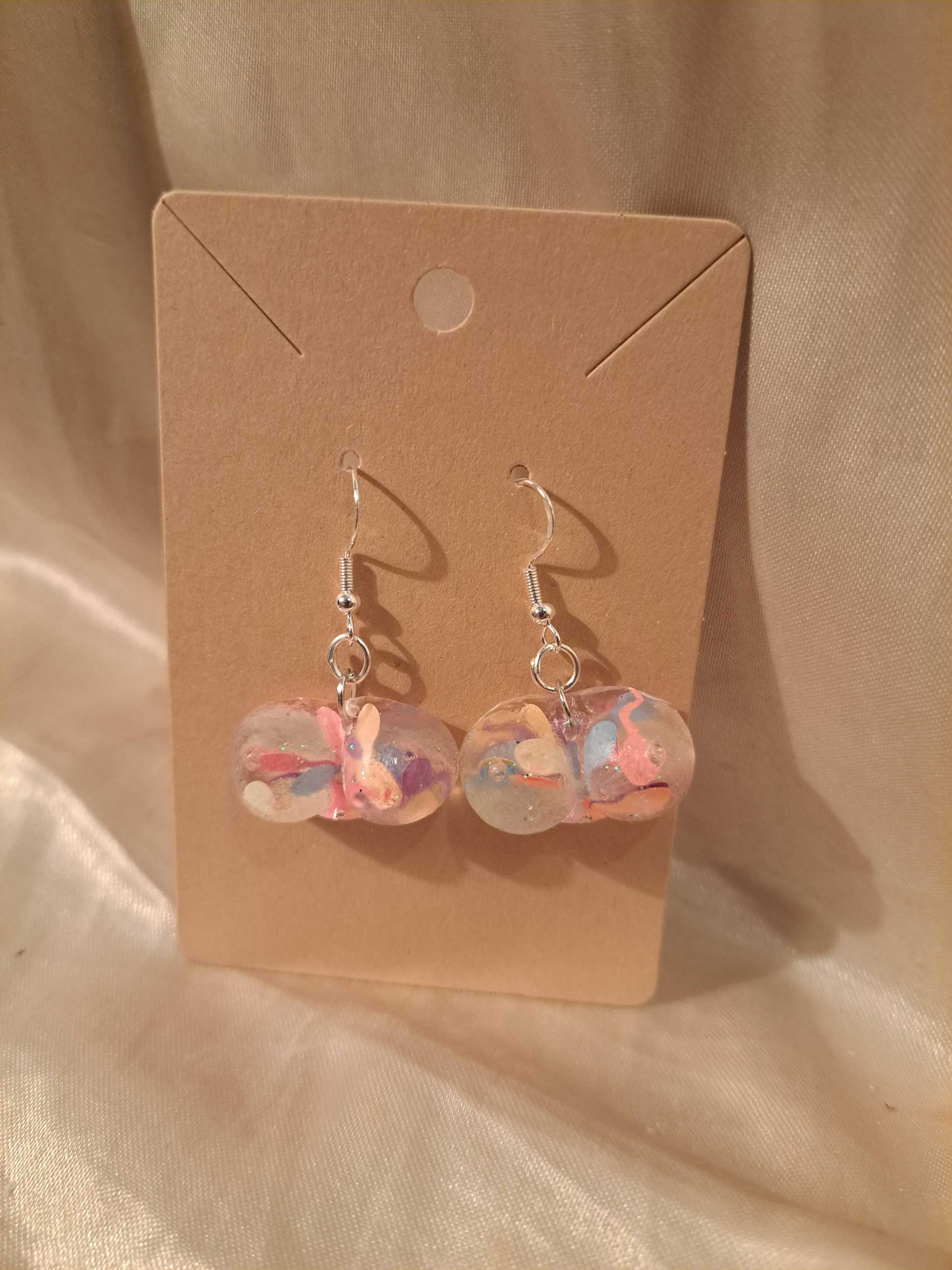 Boobs (Large) Multi Swimmers Glitter Gold Tone Post Earrings