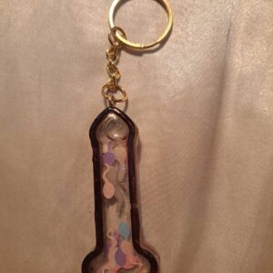 Penis Multi Swimmers Black Accents Keychain