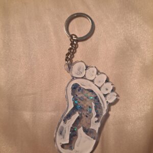 Bigfoot Blue Holographic Glitter Keychain
