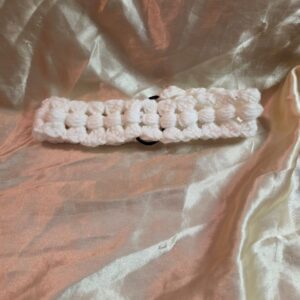 Tufted White Adult Crochet Headband
