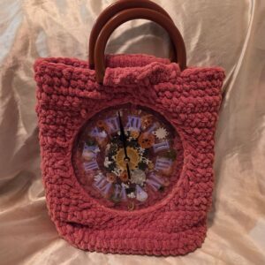 Gear Steam Punk Glow-in-the-Dark Clock Crochet Handbag/Tote