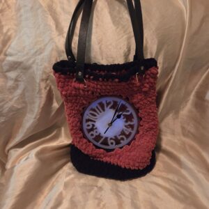 Steam Punk Glow-in-the-Dark Clock Crochet Handbag/Tote