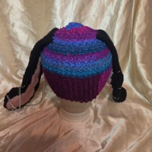 Punk Bunny Multi/Black + Silver Piercings/Chains Adult Hat