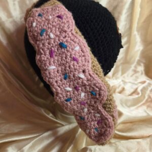 Punk Bunny Donut Ears Black/Light Brown/Pink Adult Hat