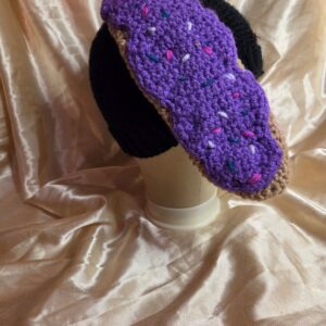 Punk Bunny Donut Ears Black/Purple/Light Brown Adult Hat