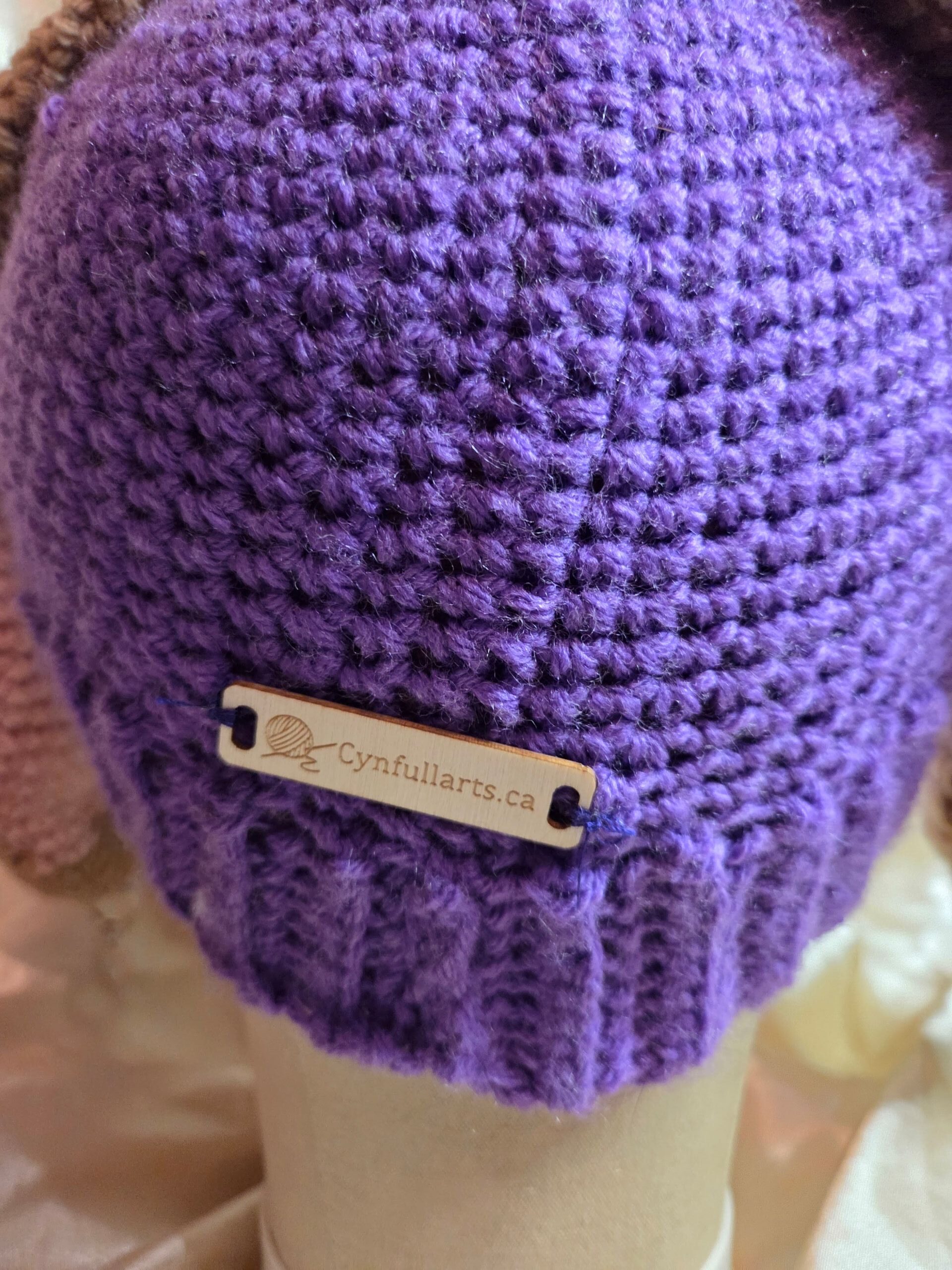 Punk Bunny Purple/Pink/Light Brown + Silver Tone Piercings Adult Hat - Image 2