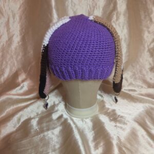 Punk Bunny Purple/Pink/White/Light Brown/Dark Brown/Black + Silver Tone Piercings Adult Hat