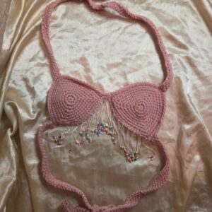Summer Fun Tanning Pink Bikini Top